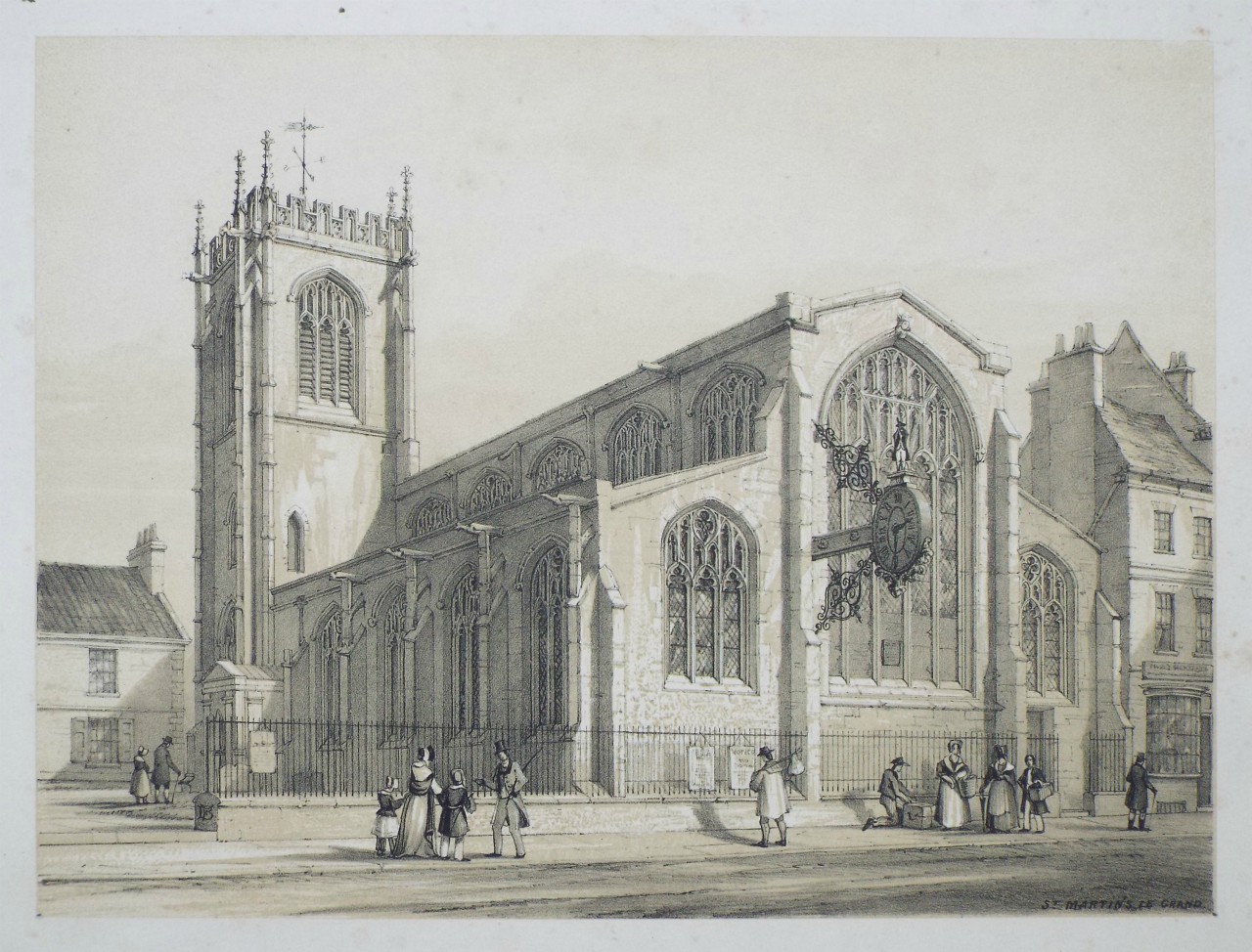 Lithograph - St. Martin's Le Grand. - Monkhouse