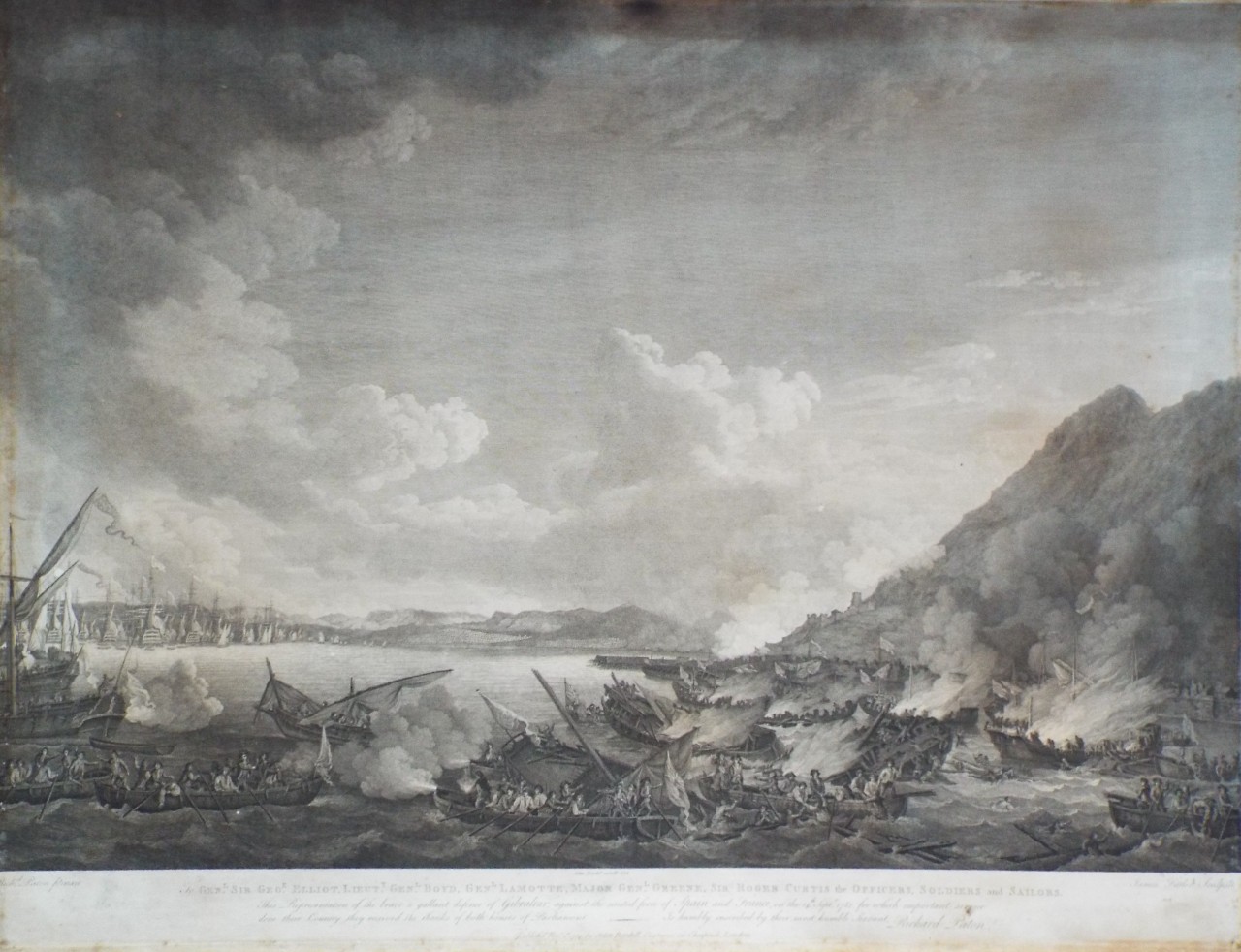 Print - The Brave and Gallant Defence of Gibraltar .. in the afternoon of the13th Sepr. 1782  - Fittler