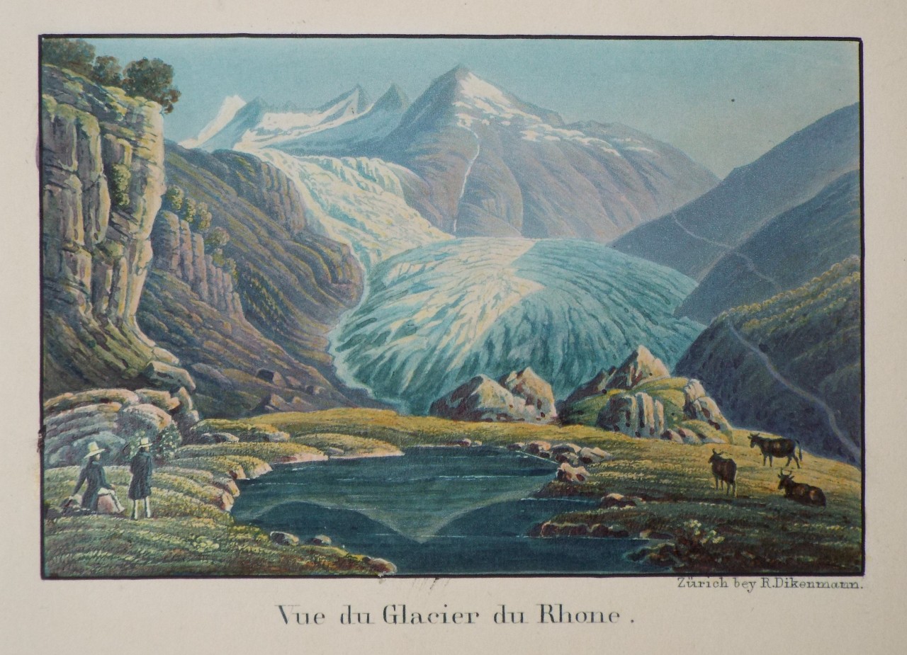 Aquatint - Vue du Glacier du Rhone.