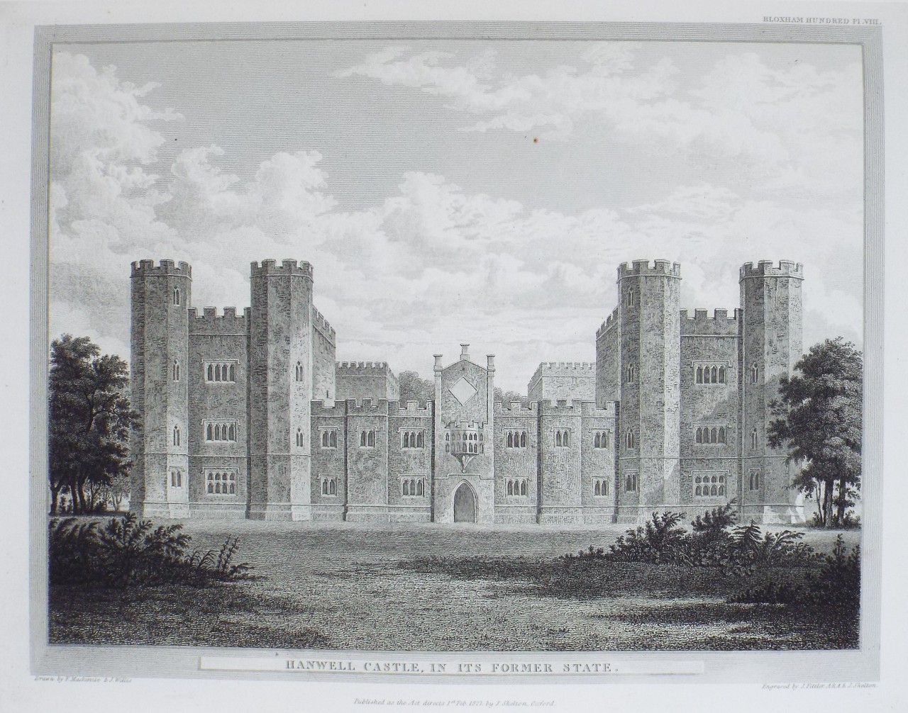 Print - Hanwell Castle, in its Former State. - Skelton