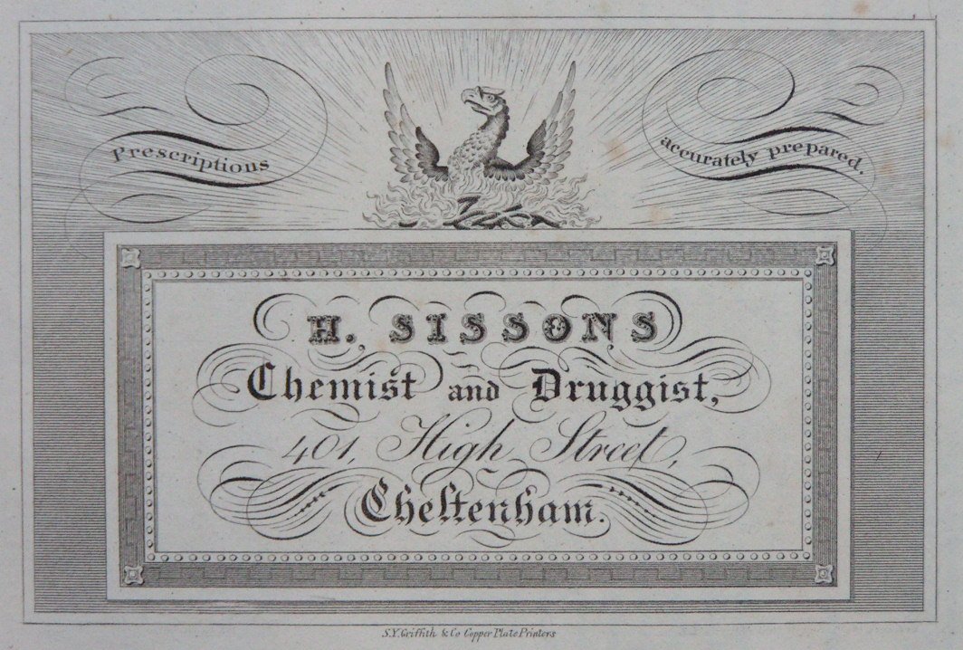 Print - H. Sissons Chemist and Druggist 401 High Street Cheltenham