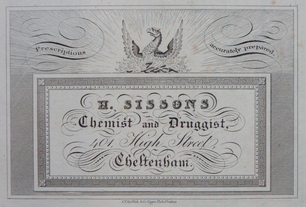 Print - H. Sissons Chemist and Druggist 401 High Street Cheltenham