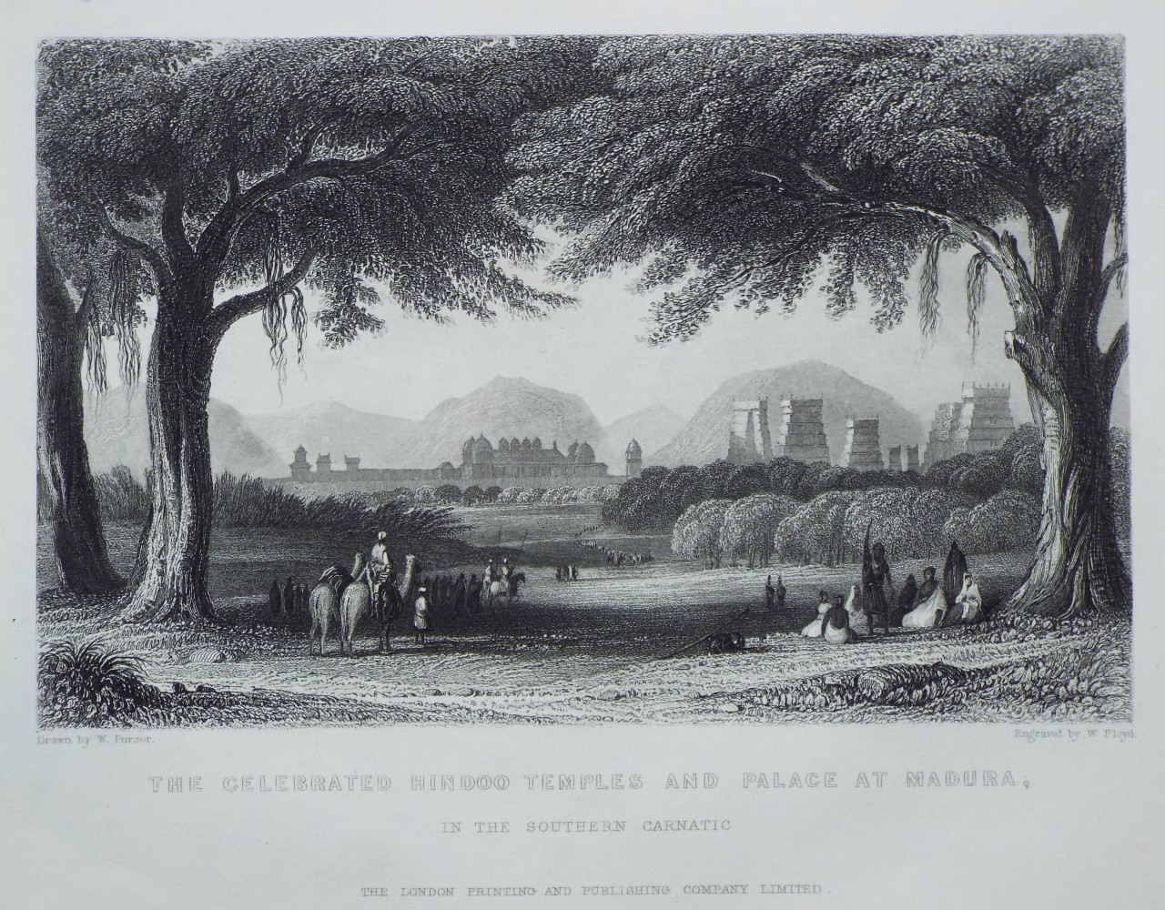 Print - The Celebrated Hindoo Temples and Palace at Madura, in the Southern Carnatic - Floyd