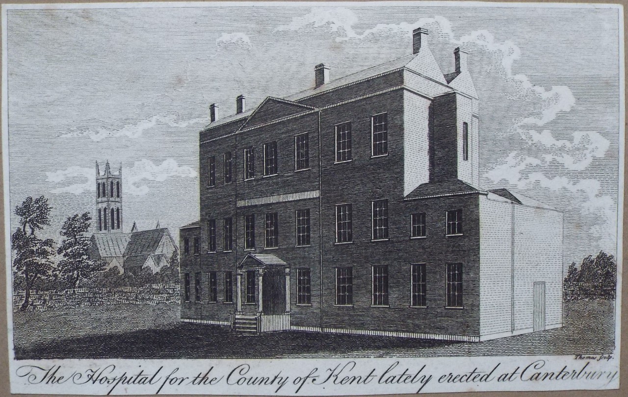 Print - The Hospital for the County of Kent lately erected at Canterbury. - 