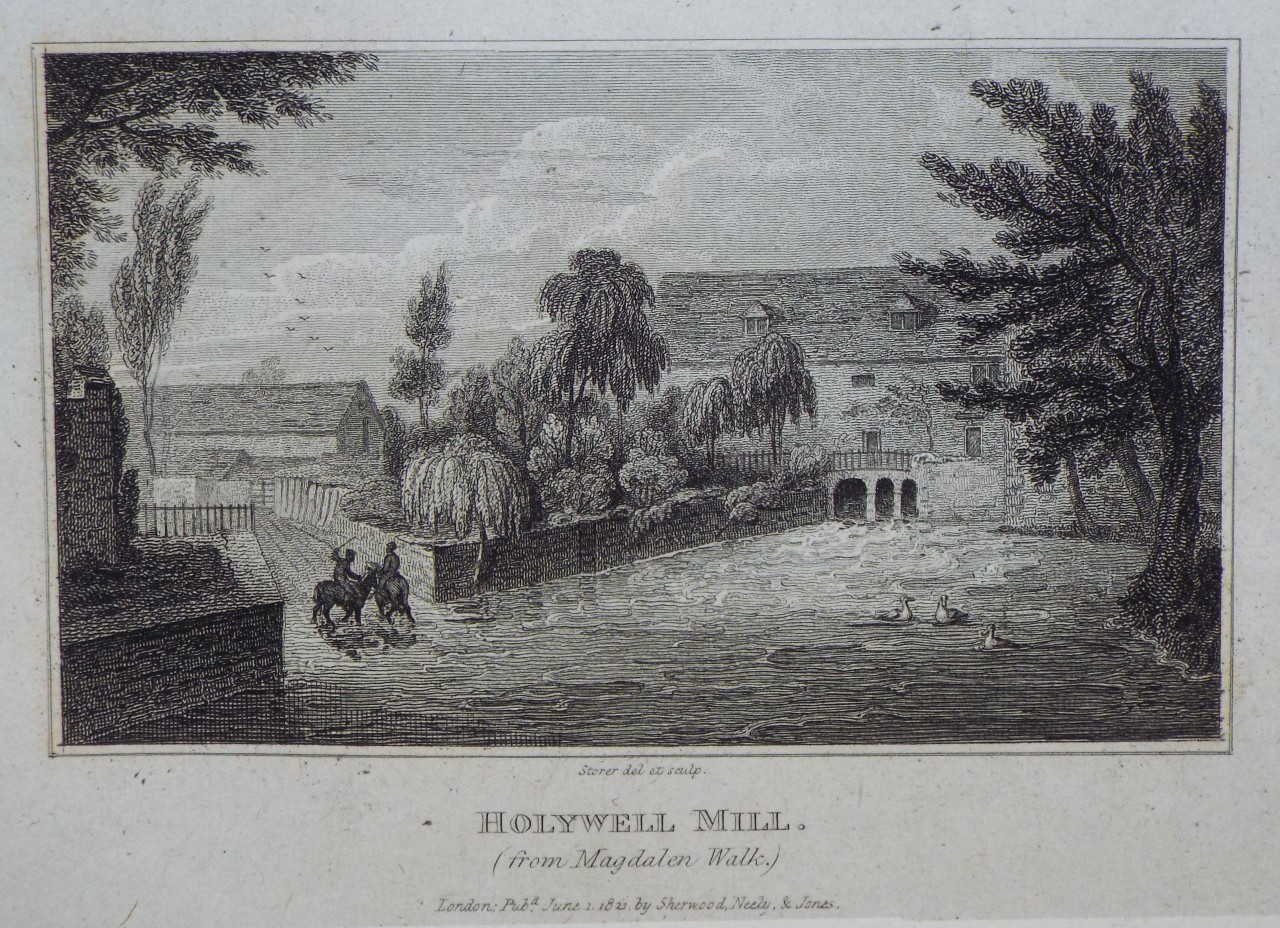 Print - Holywell Mill. (from Magdalen Walk.) - Storer