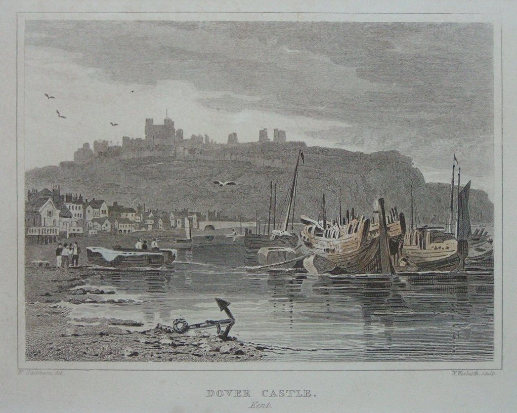 Print - Dover Castle, Kent - Woolnoth