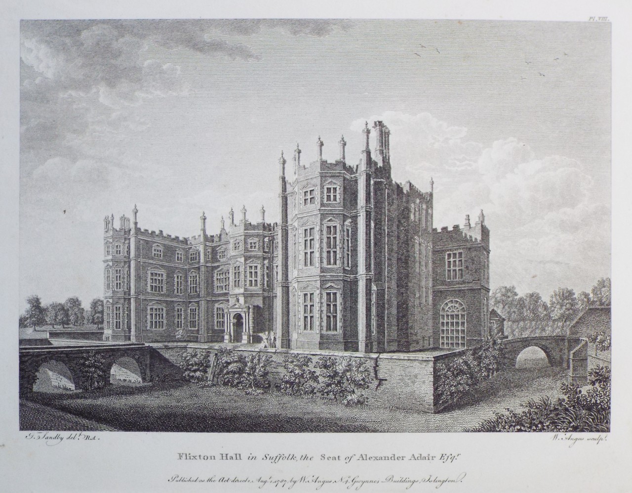 Print - Flixton Hall in Suffolk, the Seat of Alexander Adair Esqr. - Angus