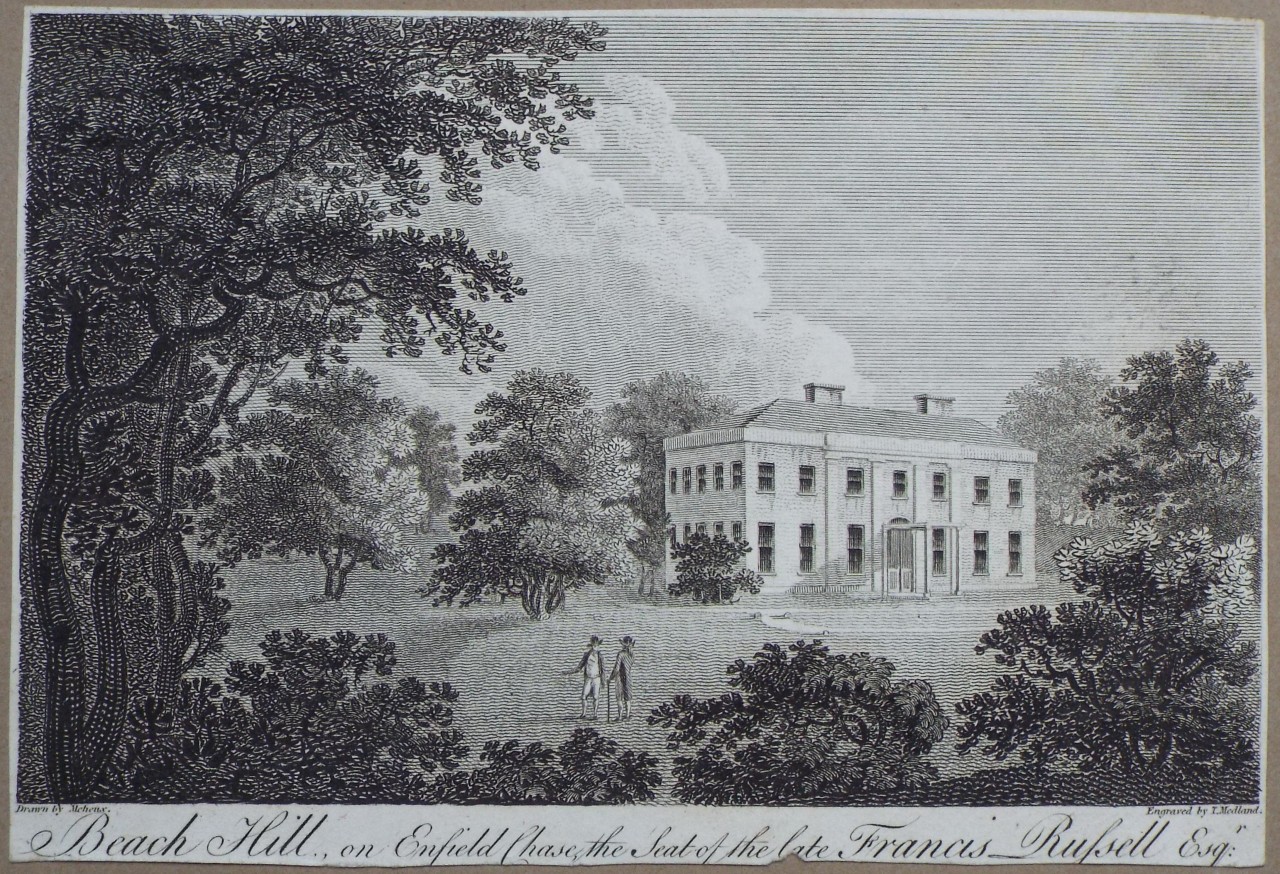 Print - Beach Hill, on Enfield Chase, the Seat of the late Francis Russell Esqr. - Medland