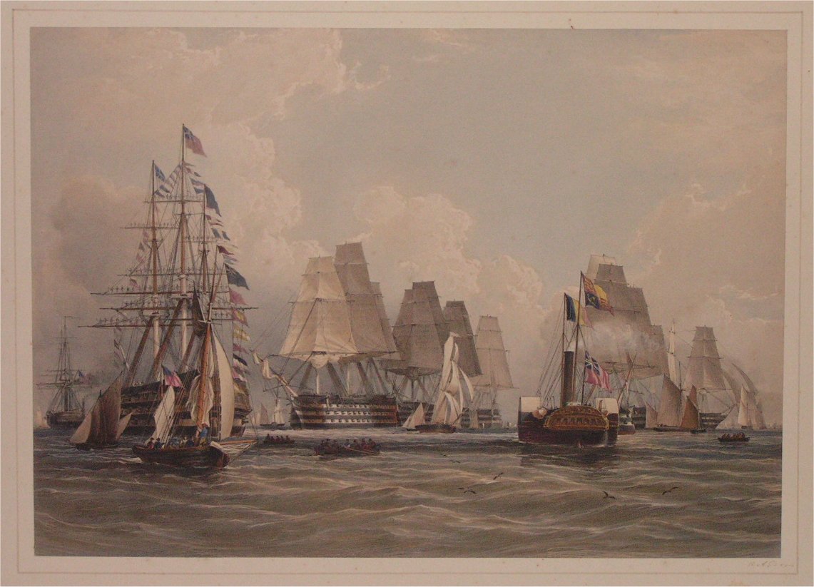 Lithograph - Litho of fleet review at Spithead (3)