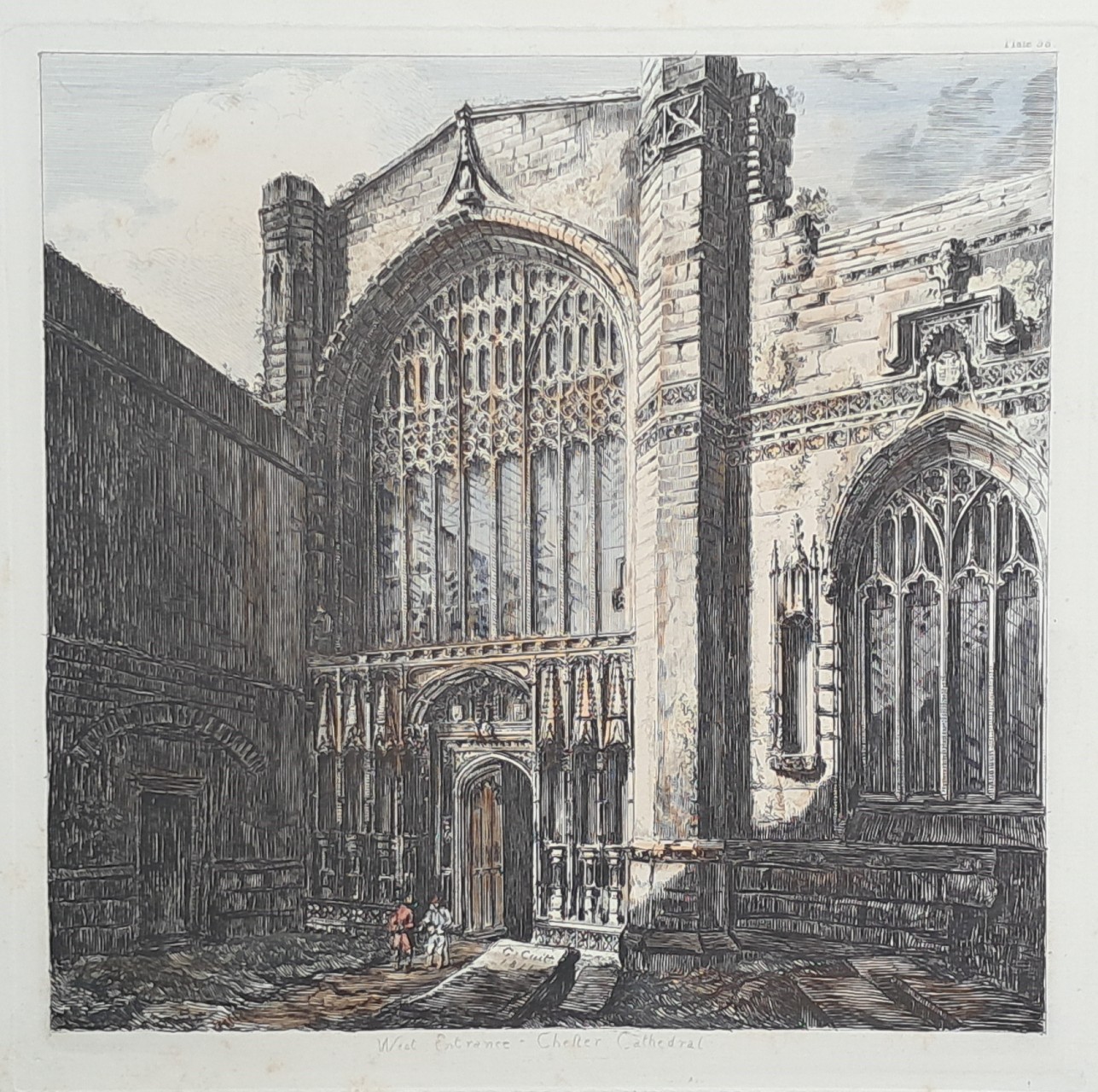 Etching - West Entrance - Chester Cathedral - Cuitt