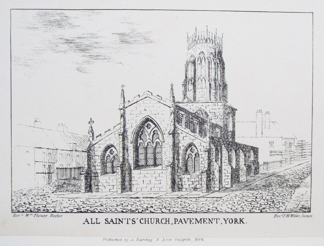 Lithograph - All Saints' Church, Pavement, York.