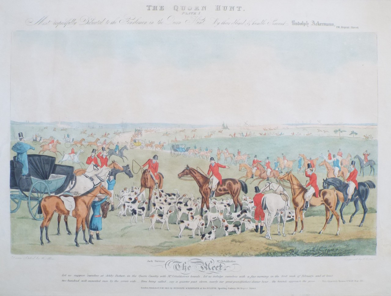 Aquatint - Quorn Hunt Plate I. The Meet. - Lewis