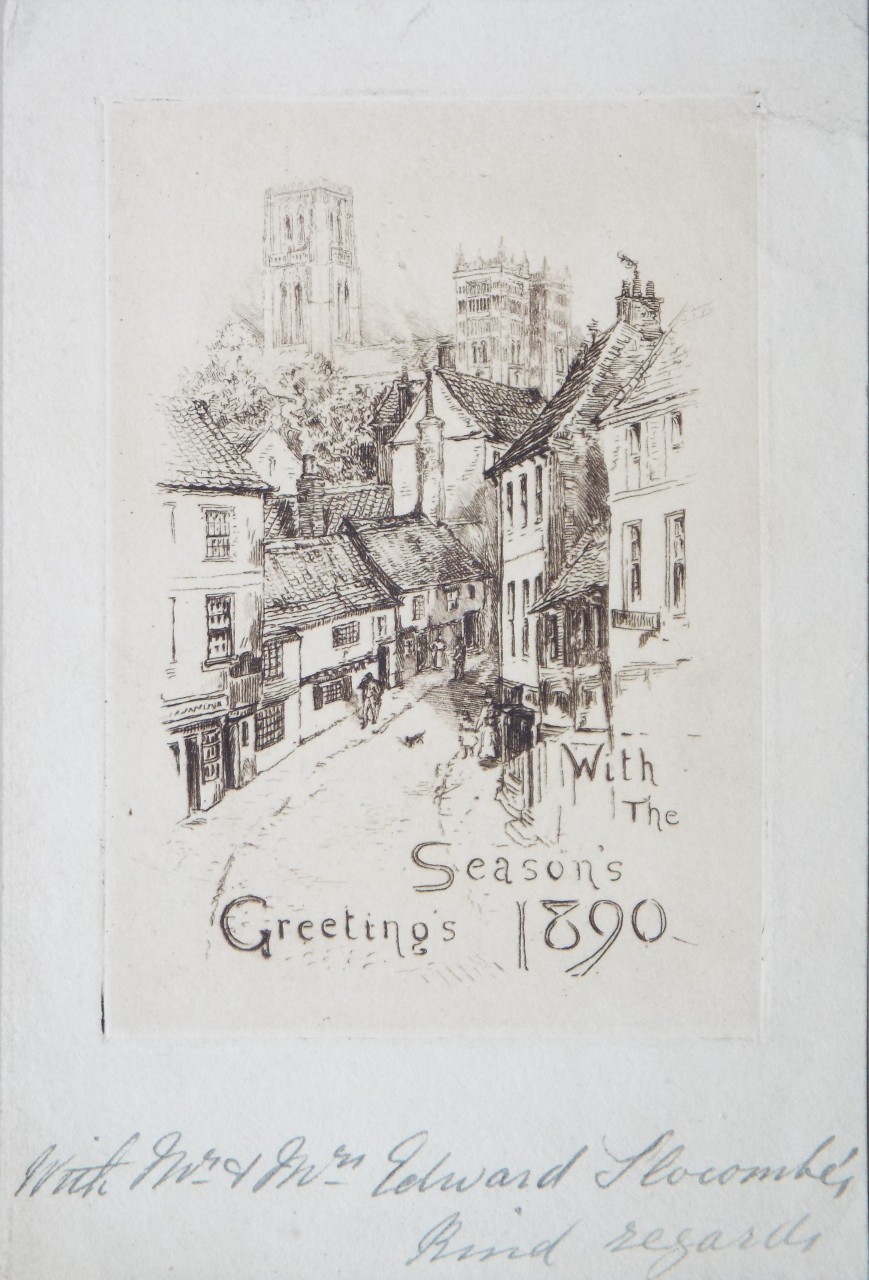 Etching - With the Season's Greetings 1890 - Slocombe