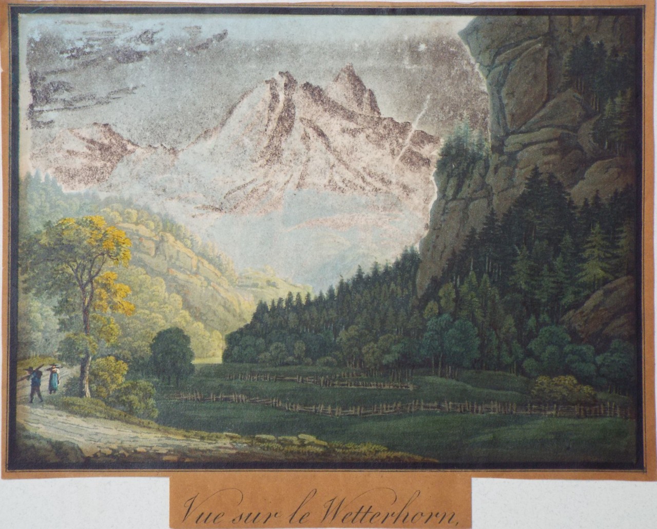 Aquatint - Vue sur le Wetterhorn.