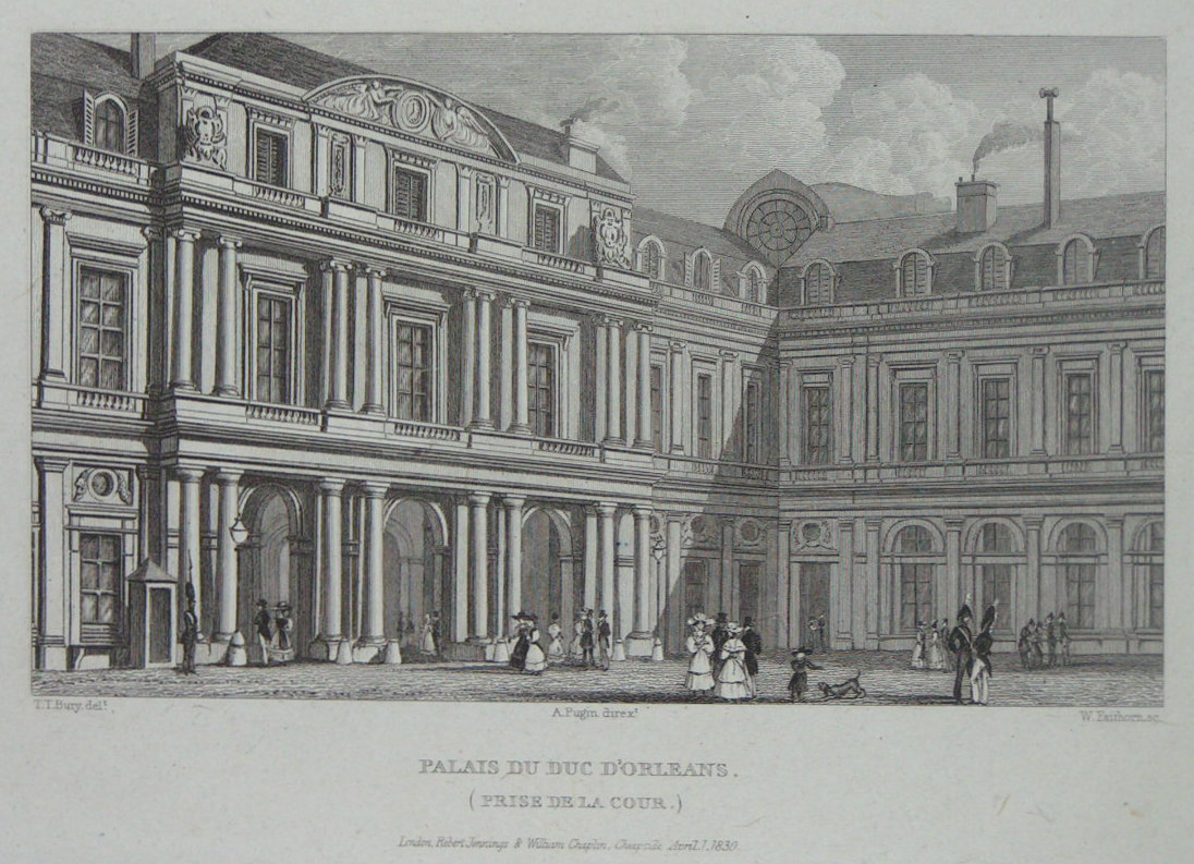 Print - Palais du Duc d'Orleans. (Prise de la Cour.) - 