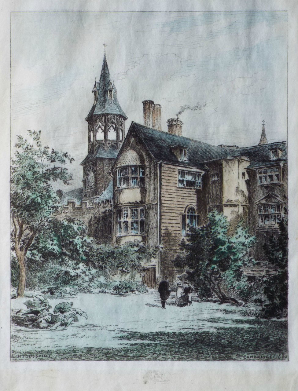Etching - The Lodge of Queens' College - Toussaint
