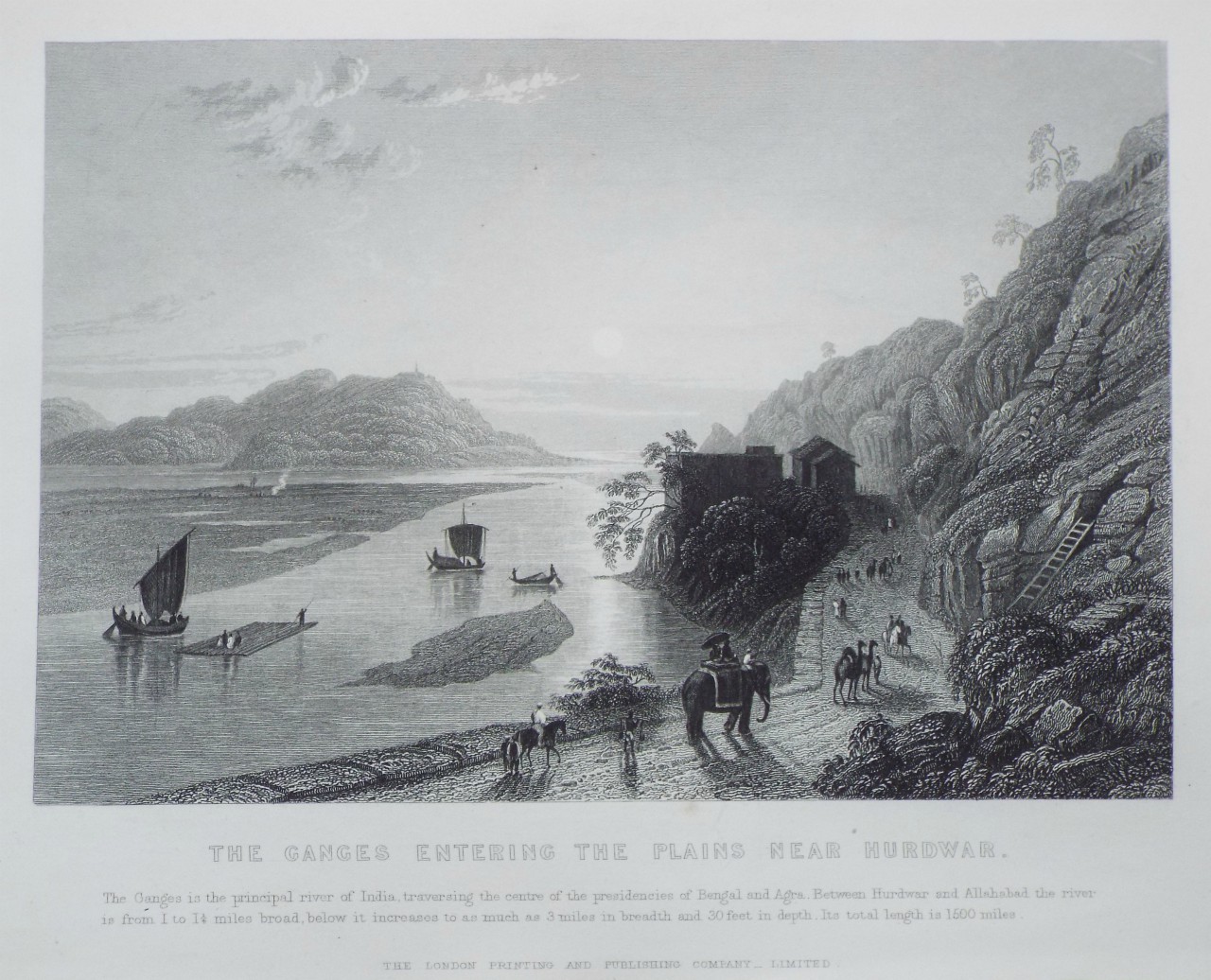 Print - The Ganges  entering the Plains ner Hurdwar.