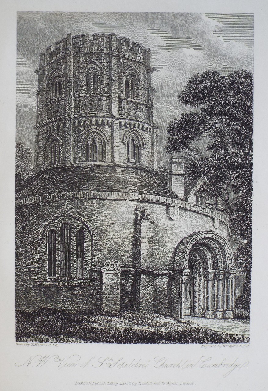 Print - N. W. View of St. Sepulchre's Church, in Cambridge. - Byrne
