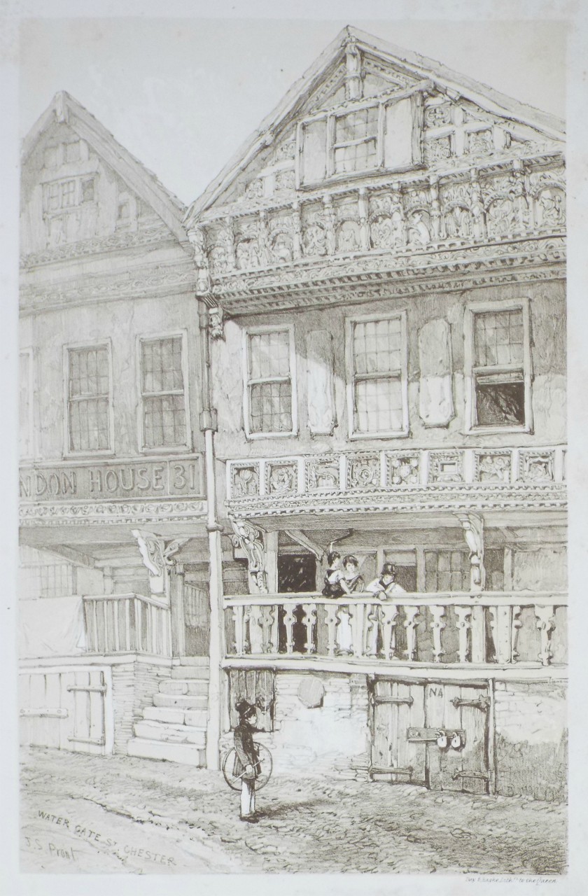 Lithograph - Water Gate St. Chester - Prout