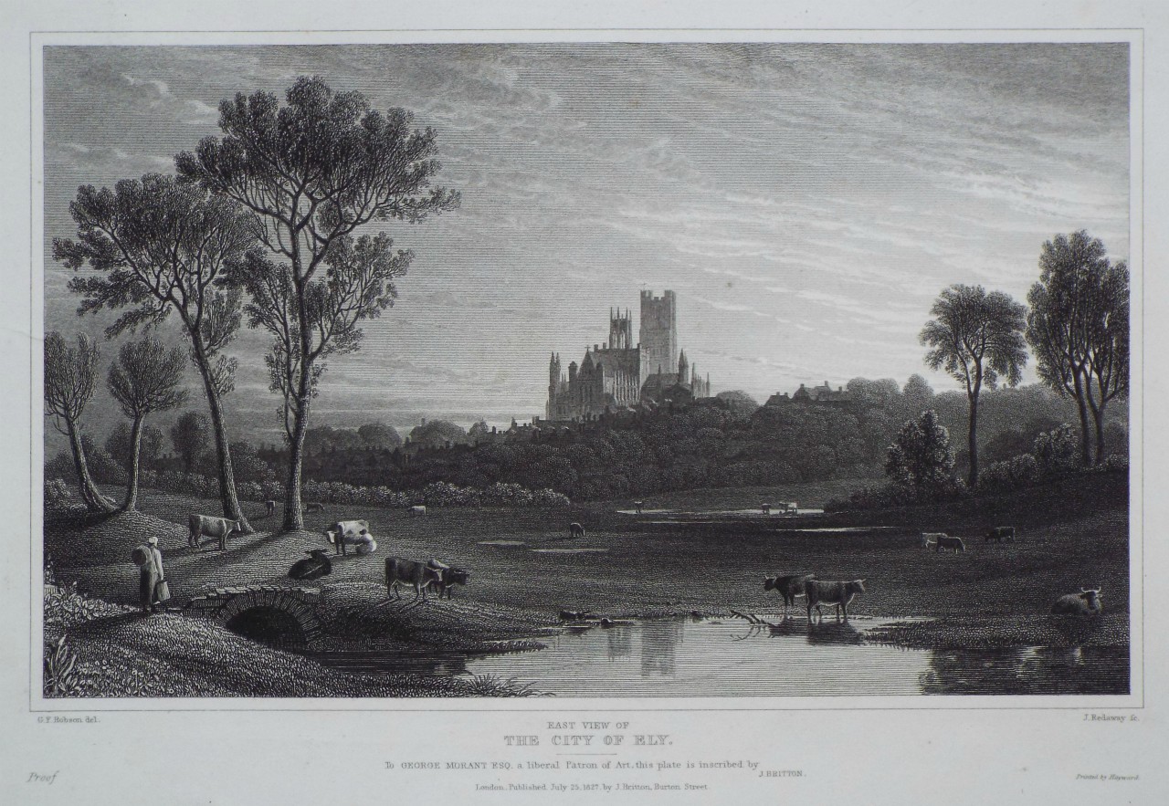 Print - East View of the City of Ely. - Redaway