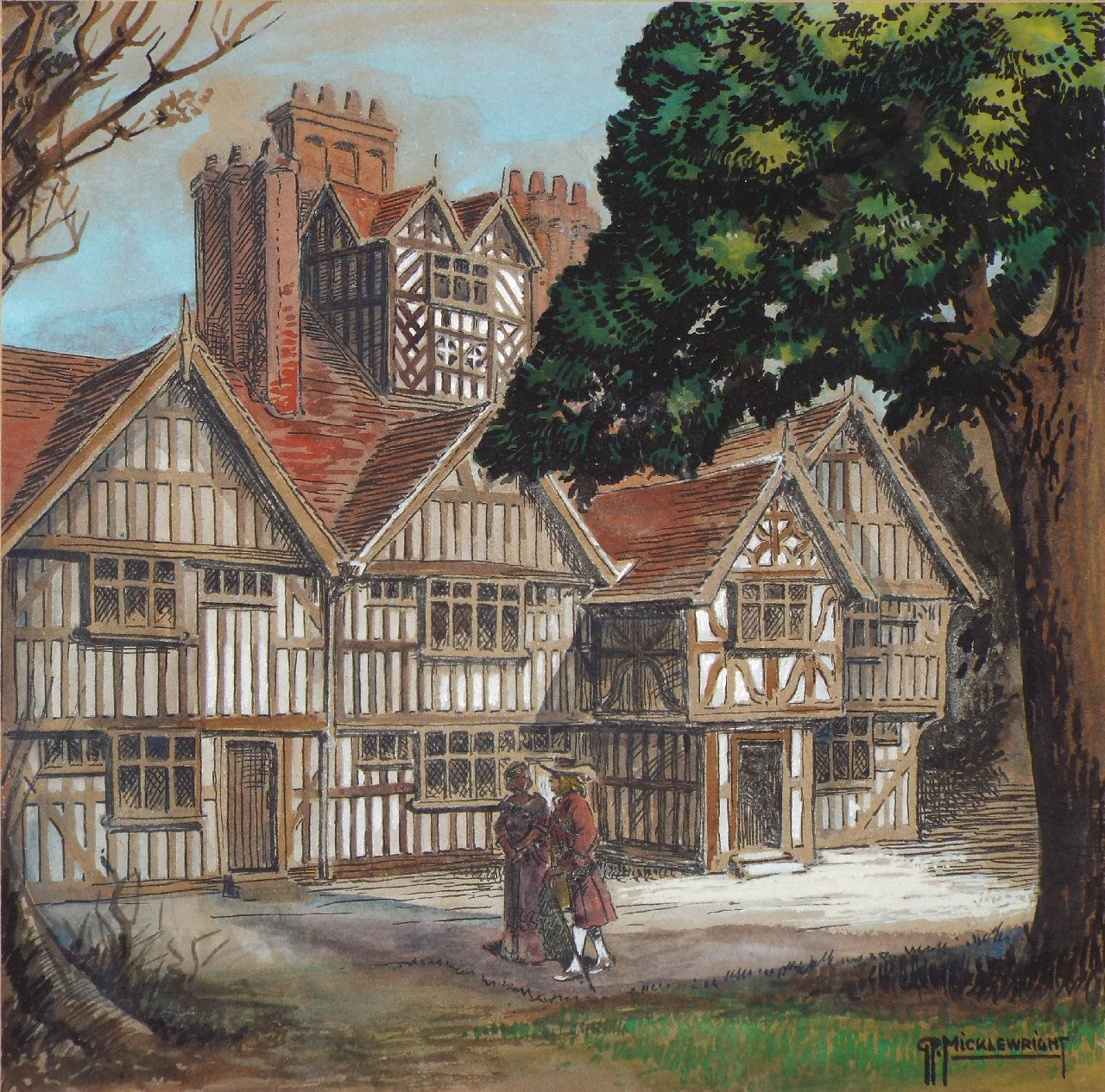 Watercolour - Oak House, West Bromwich