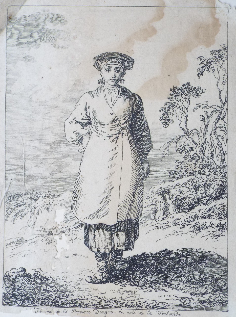 Etching - Femme de la Province Dingrie du cote de la Finlande. - Rowlandson