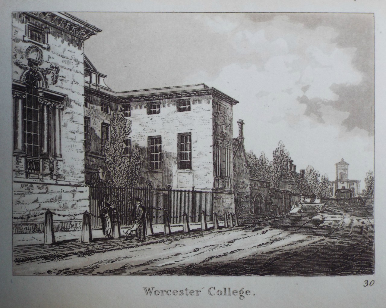 Aquatint - Worcester College.