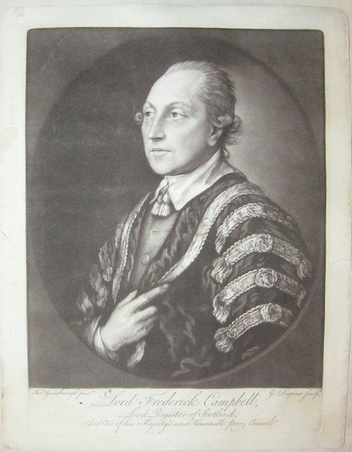 Mezzotint - Lord Frederick Campbell Lord Register of Scotland, And one of his Majesty's most Honourable Privy Council - Dupont