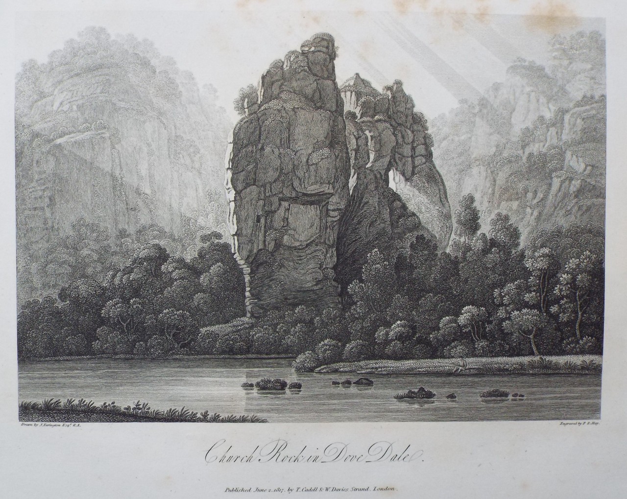 Print - Church Rock in Dove Dale. - Hay