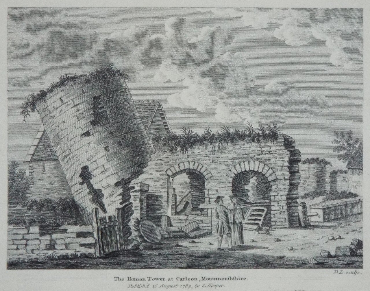 Print - The Roman Tower, at Carleon, Monmouthshire. - D