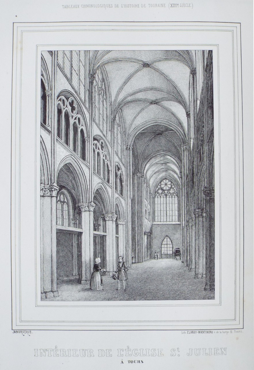 Lithograph - Interieure de l'Eglise de St. Julien.