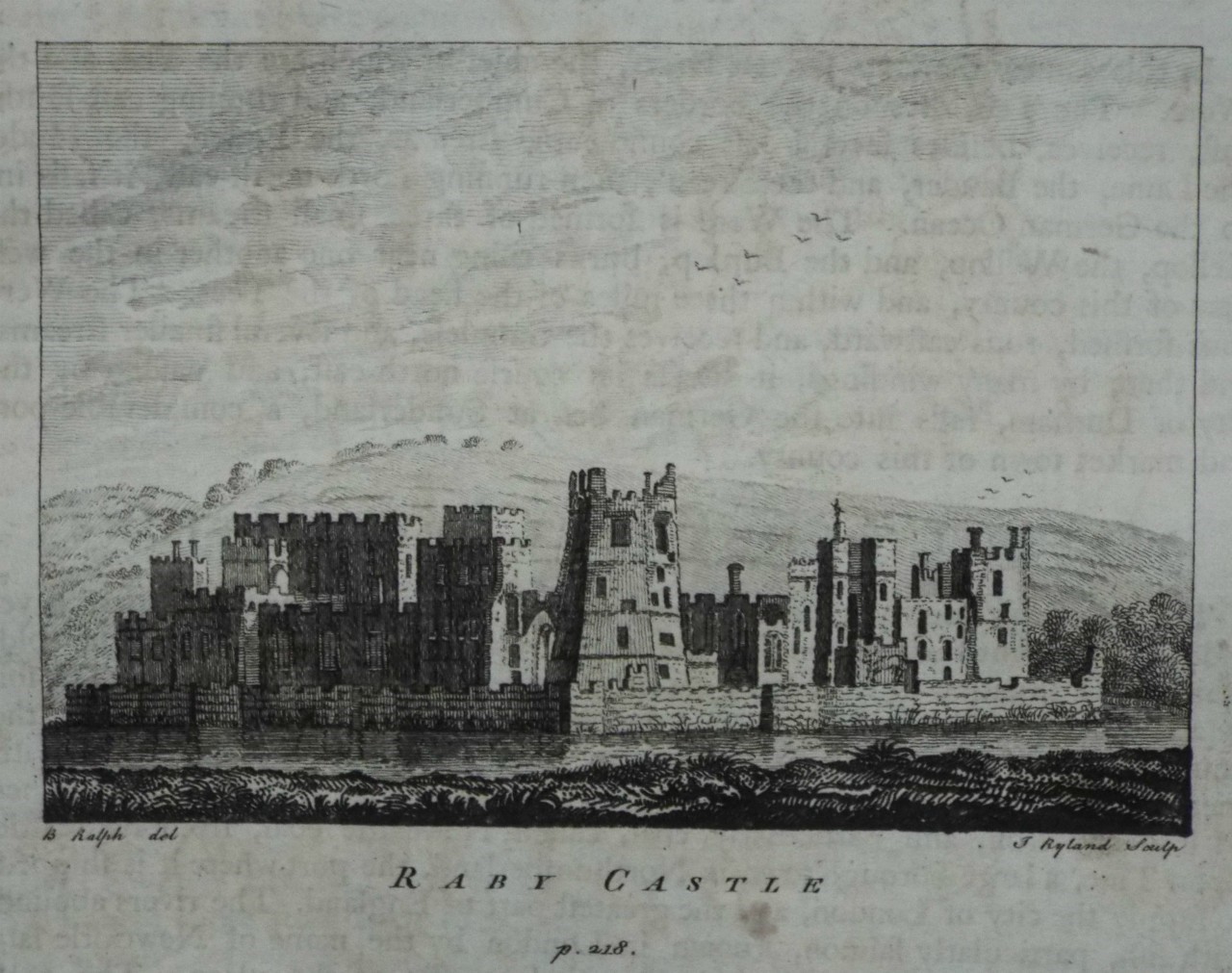 Print - Raby Castle p.218. - Ryland