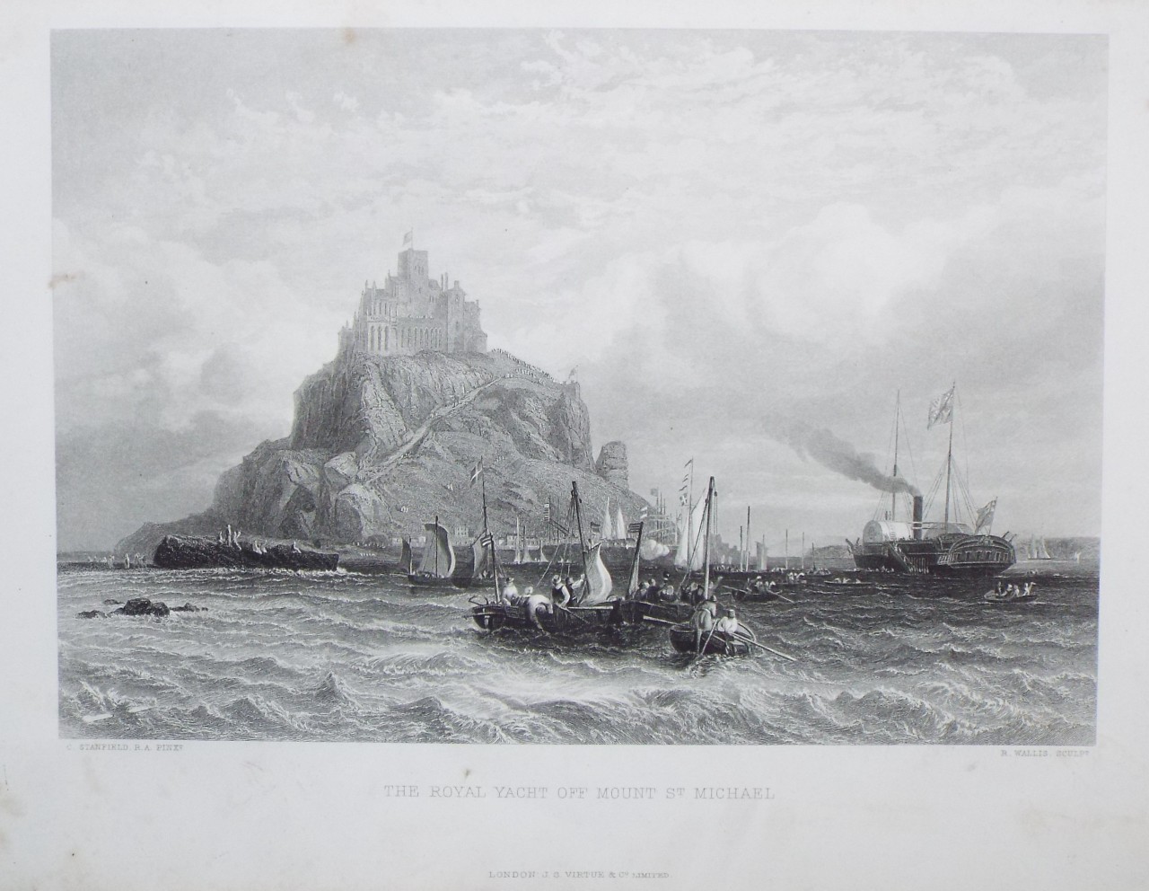 Print - The Royal Yacht off Mount St. Michael - Wallis
