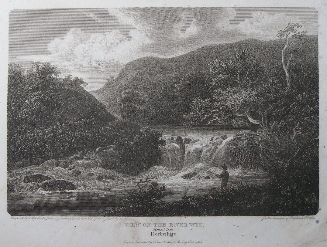 Print - View on the River Wye, Monsal Dale, Derbyshire. - Cooke