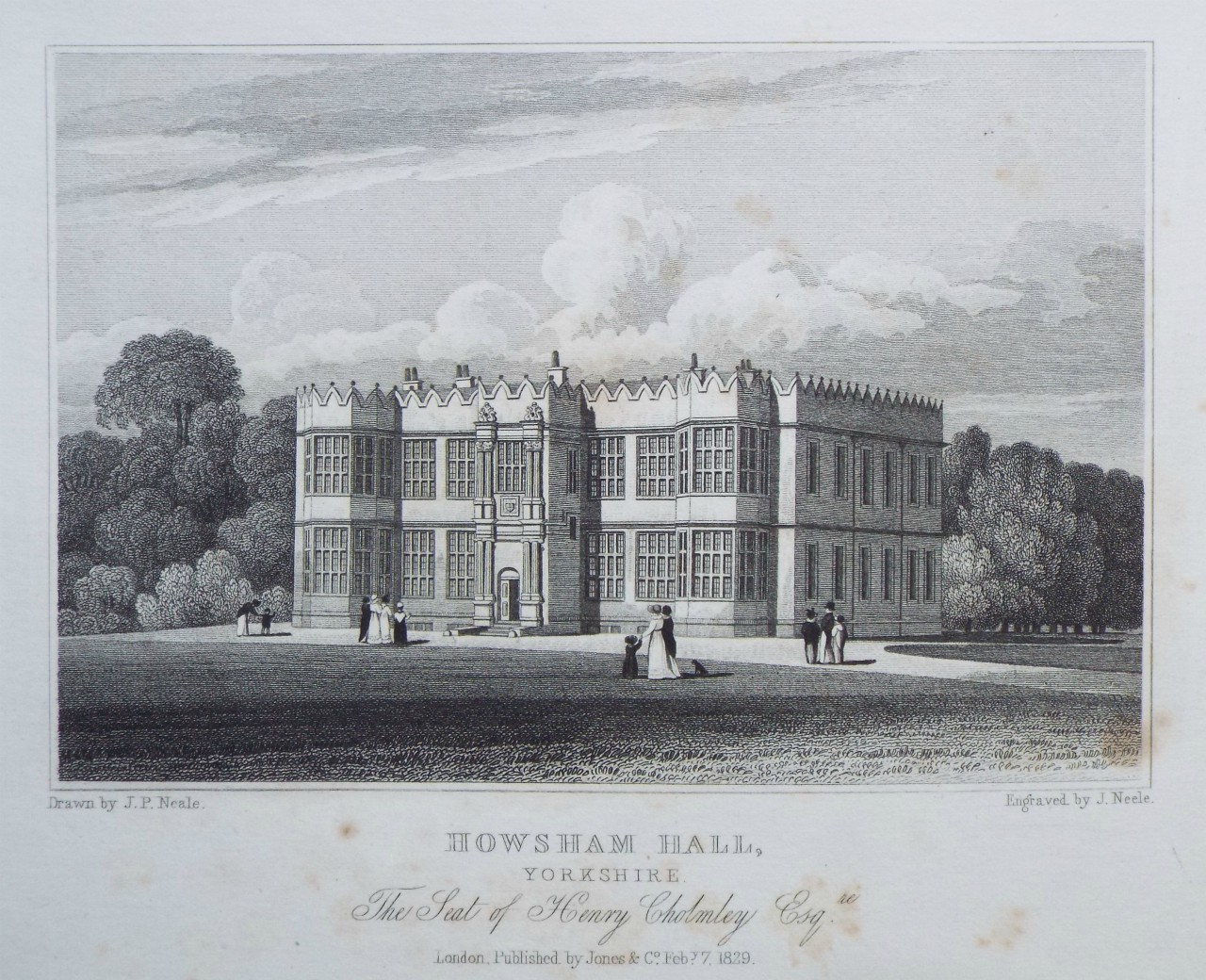 Print - Howsham Hall, Yorkshire. The Seat of Henry Cholmley Esqre. - Neele