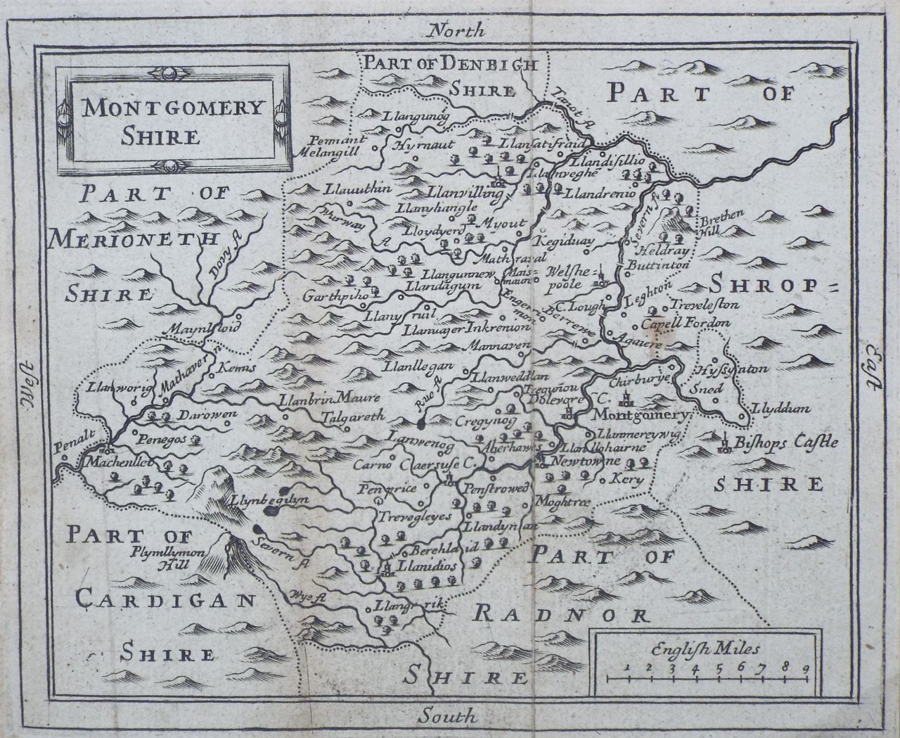 Map of Montgomeryshire