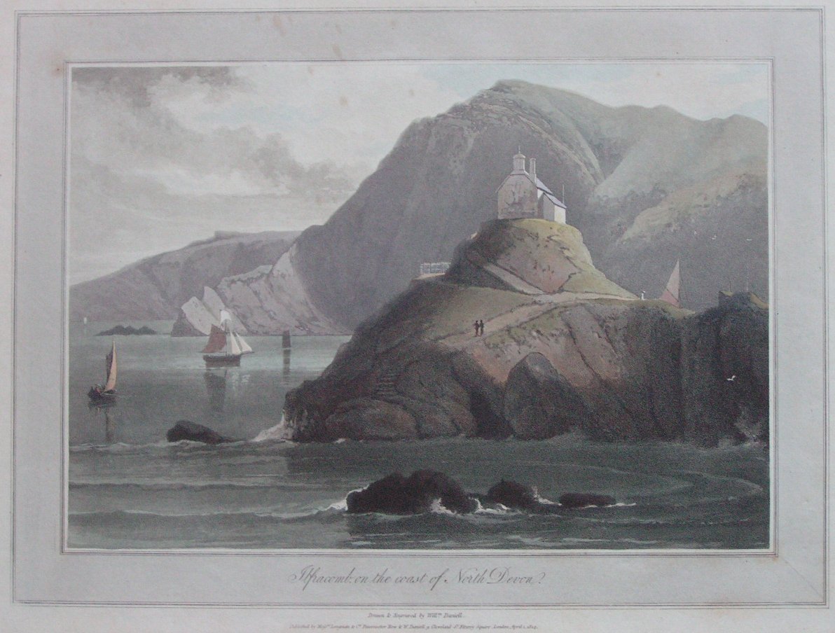 Aquatint - Ilfracombe on the Coast of North Devon - Daniell