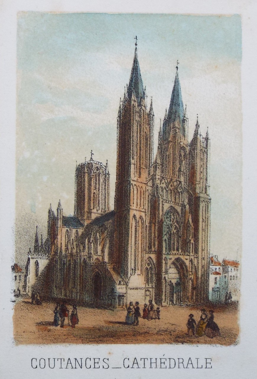Lithograph - Coutances - Cathedrale.