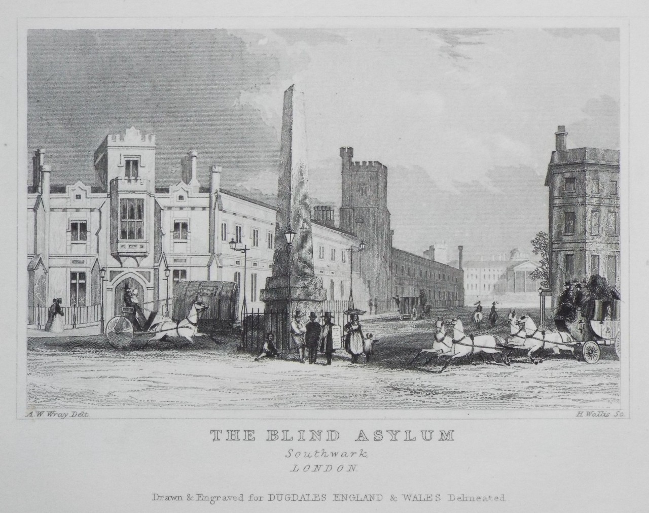 Print - The Blind Asylum Southwark London