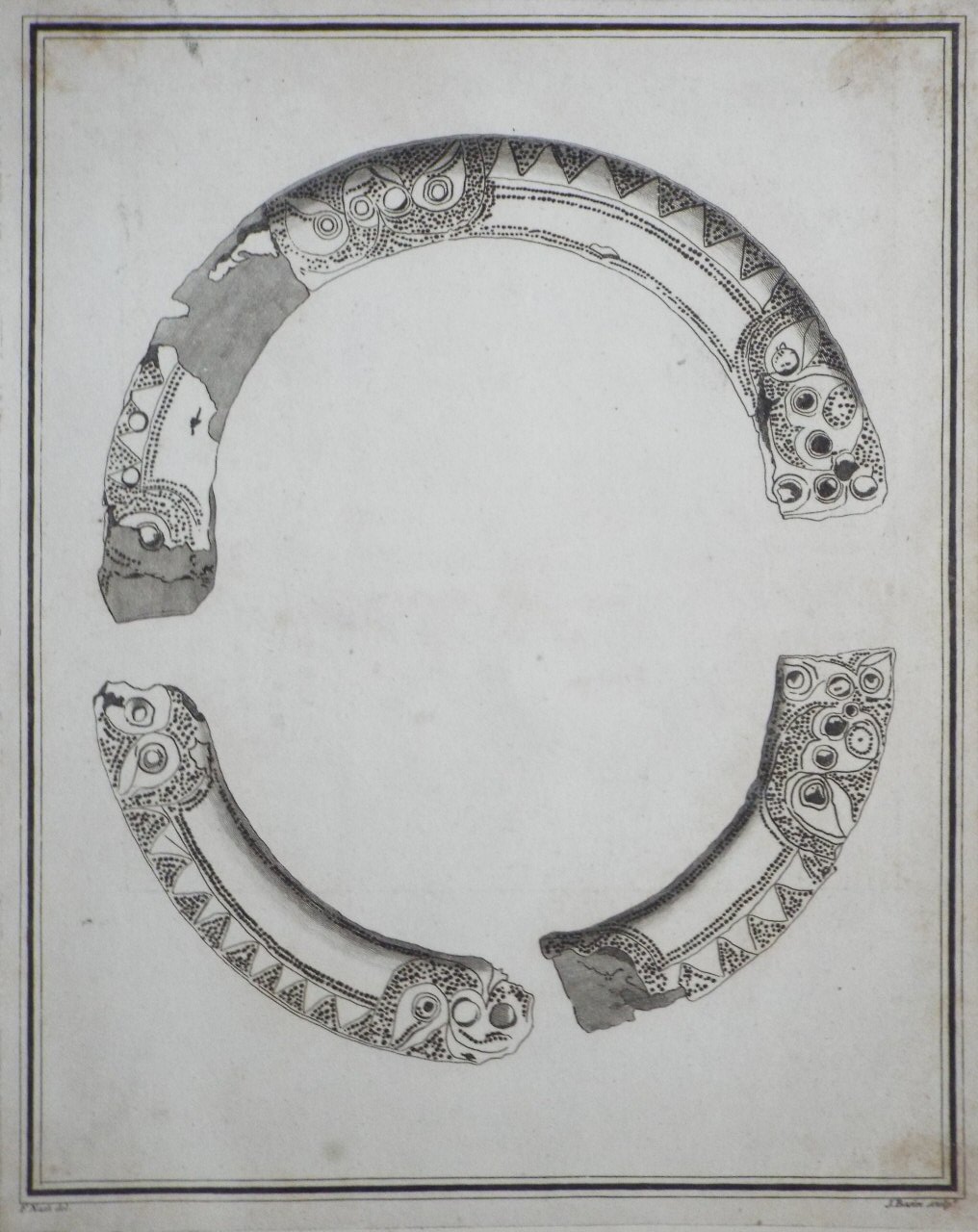 Print - Circular Ornament of Metal found in a Steam-Work called Trenoweth - Basire