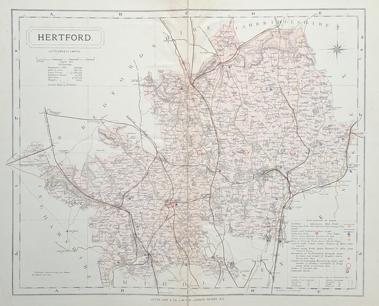 Map of Hertfordshire