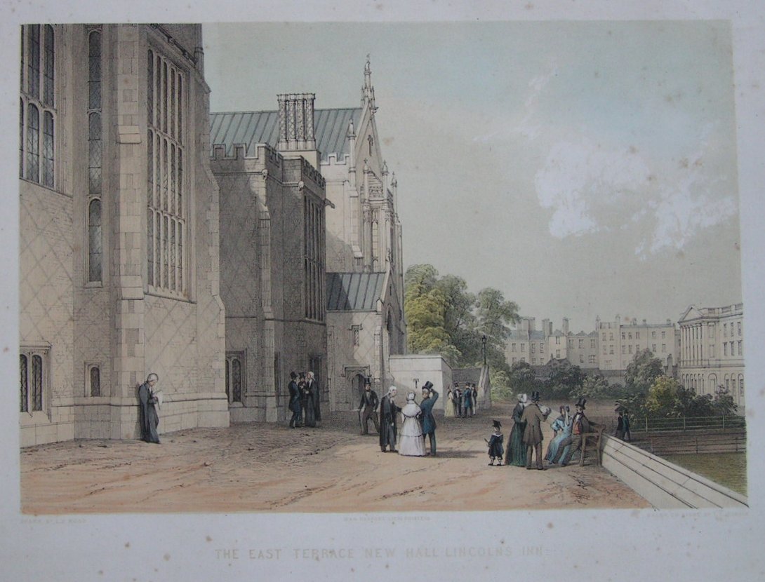 Lithograph - The East Terrace New Hall Lincolns-Inn. - Dibdin