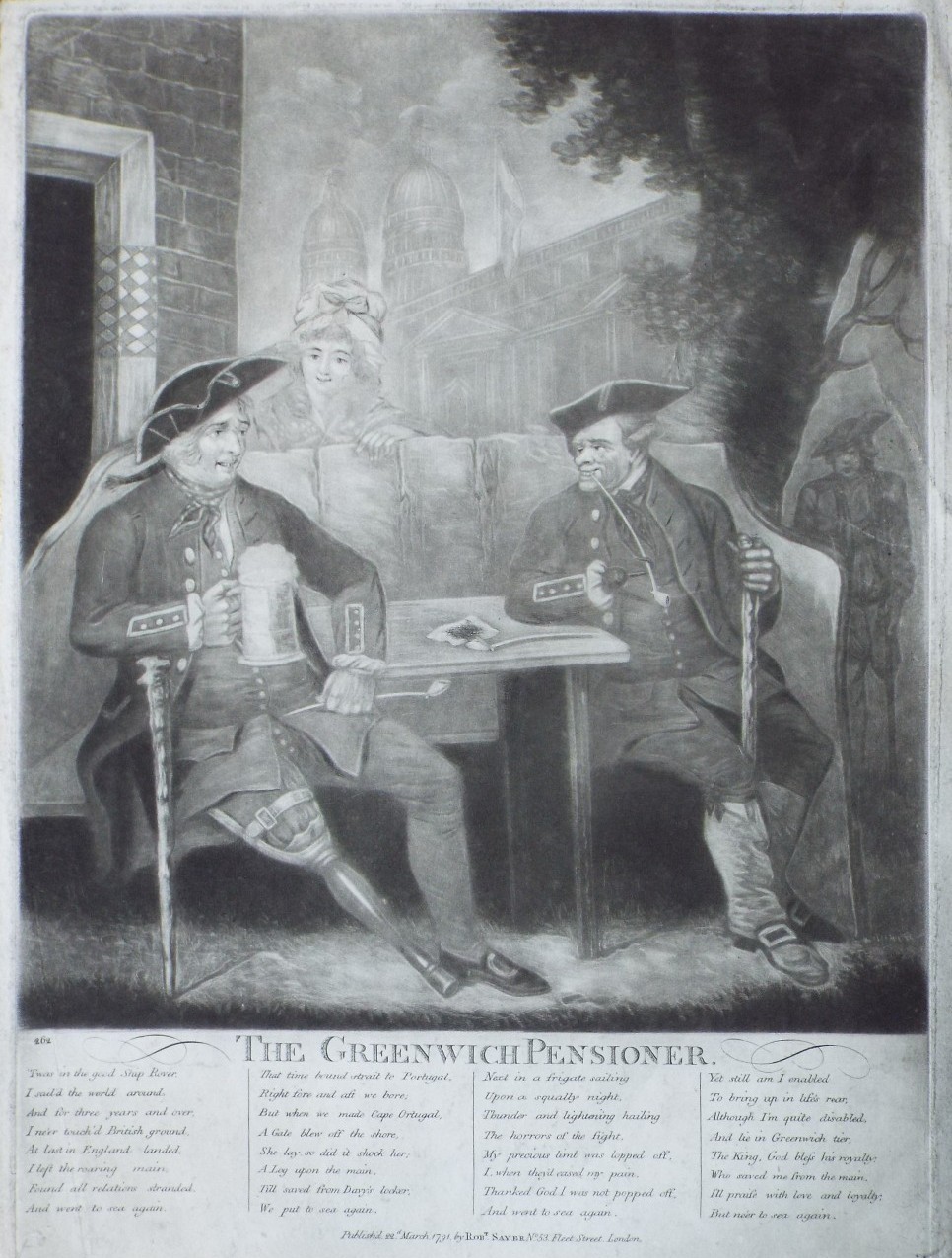 Mezzotint - The Greenwich Pensioner.