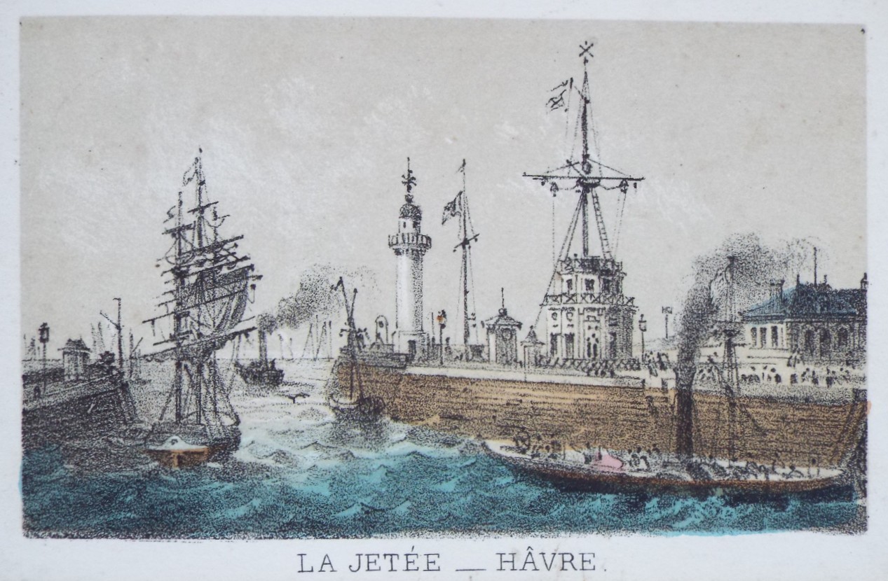 Lithograph - La Jettee - Havre.