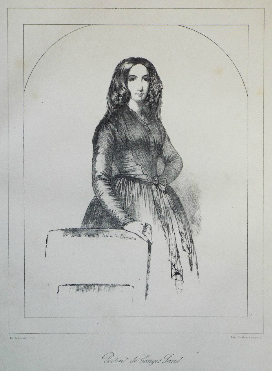 Lithograph - Portrait de Georges Sand.