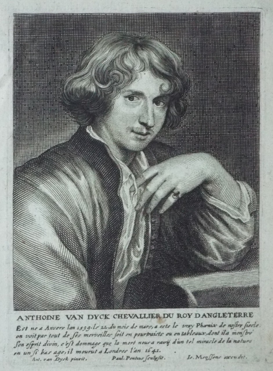 Print - Antohoine Van Dyck Chevallier du Roy d'Angleterre - Pontius