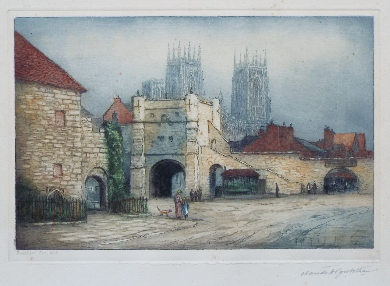 Etching - Bootham Bar, York - Rowbotham