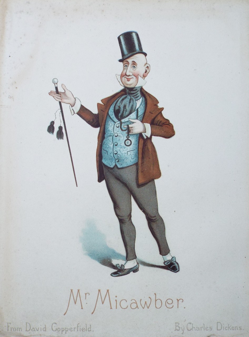 Chromo-lithograph - Mr. Micawber. From David Copperfield. By Charles Dickens.