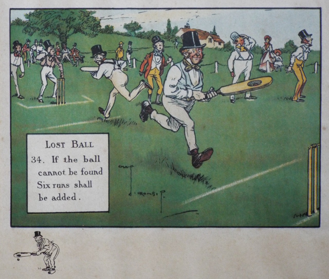 Photolithograph - Lost Ball 34. If the ball cannot be found Six runs shall be added.