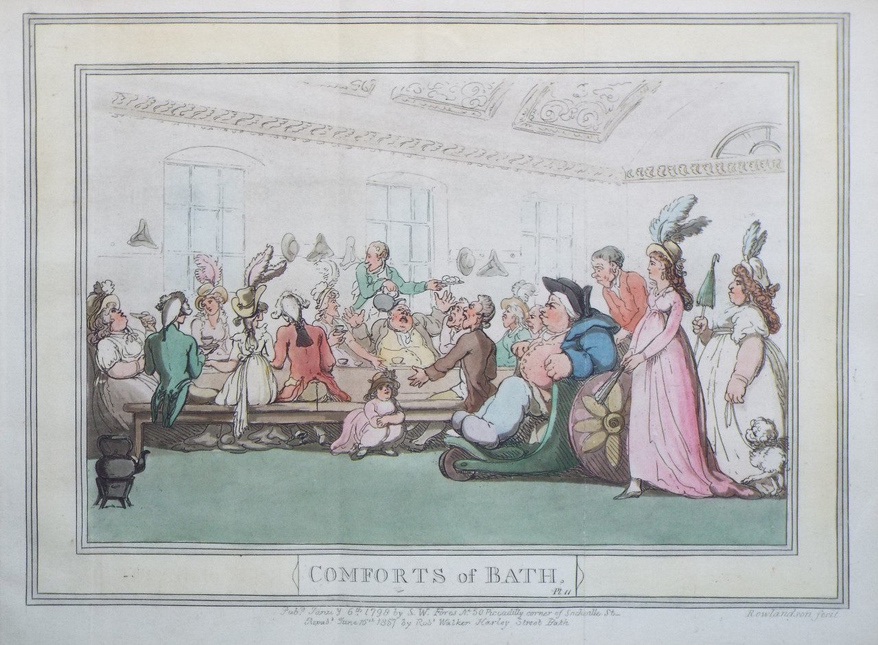 Aquatint - Comforts of Bath. Pl 11. - Rowlandson